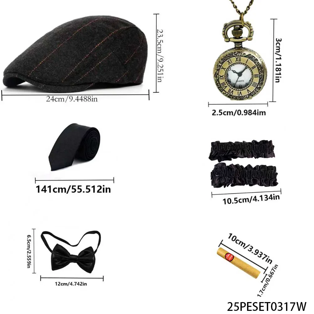 PESENAR 1920s Themed 6-Piece Set Great for Vintage Parties, Costume Looks Collectors | Classic Retro Details Comfortable To Use