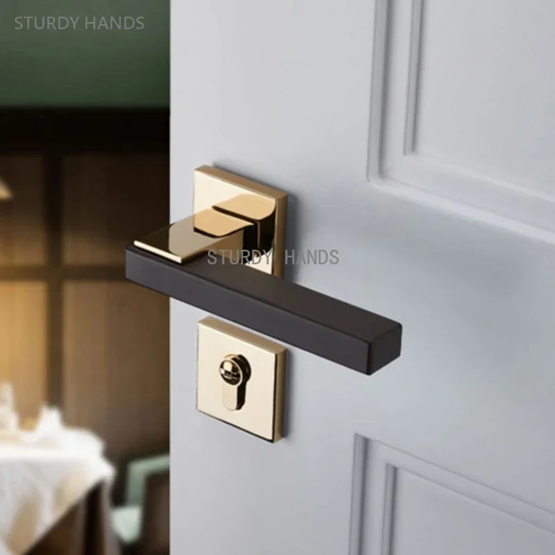 

1 set of thickened zinc alloy indoor door locks new Chinese style silent bedroom door handle lock with key included