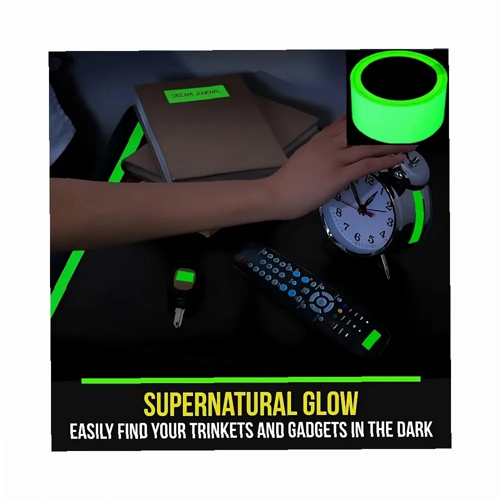 Glow in The Dark Tape Green Luminous Adhesive Tape 1.97in x 118.11in for Stairs, Bike Handlebar, Fire Safety & Stage