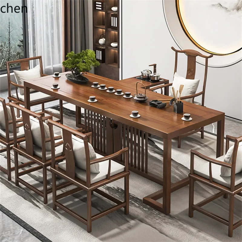 D3- solid wood tea table and chair combination Kung Fu living room new Chinese Zen office tea room tea table