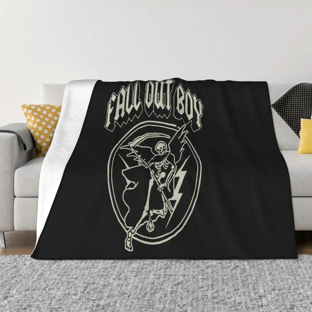 Fall Out Boy Flying Reaper Pop Punk Rock Emo Music Band Man Fob 1014 Halloween Throw Blanket