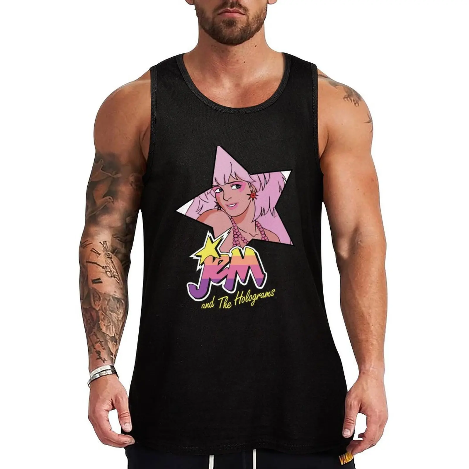 

Jem and the Holograms Star Truly Outrageous Showtime 80s Party Tank Top bodybuilding summer Men's tops