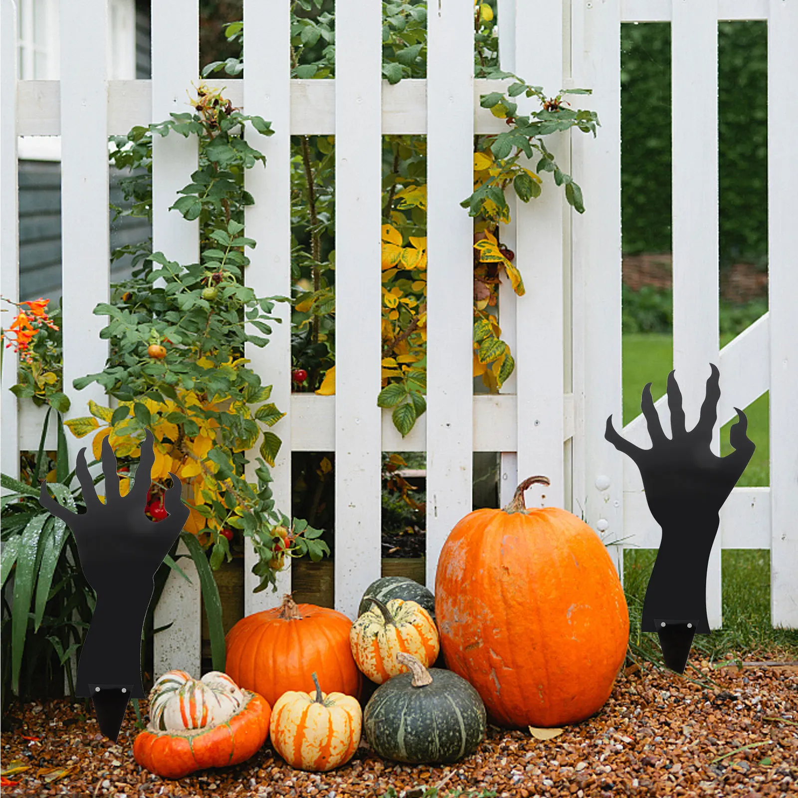 

Black Halloween Ghost Hand Yard Decor Acrylic Durable Ground Inserted Sign Creative Lawn Insert Prop for Garden Decoration