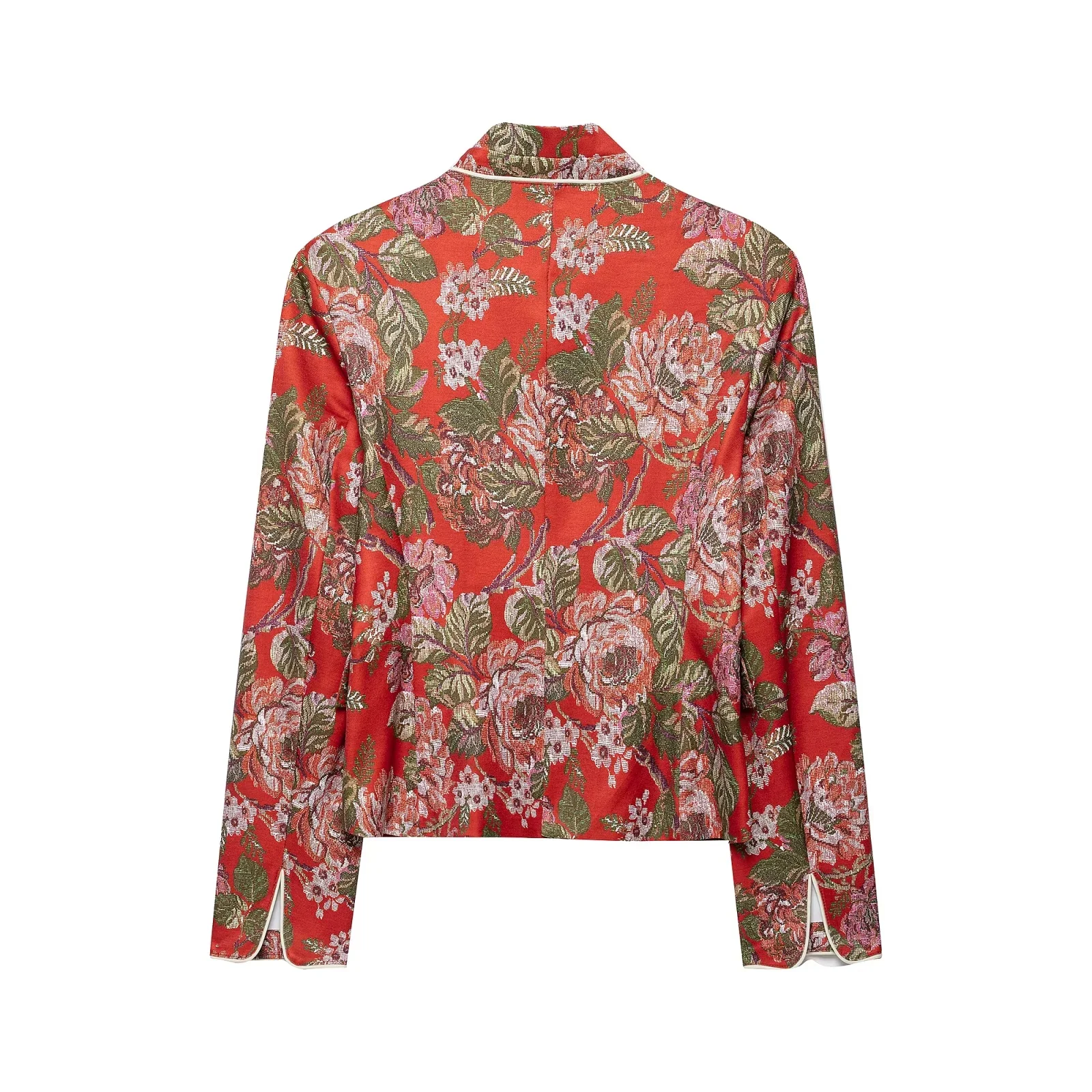 KONDALA Vintage Casual Chic Damenjacke mit Blumenmuster, Stehkragen, Einreihige Jacke, Mode 2026 Herbst-Winter-Jacken – Detail 9
