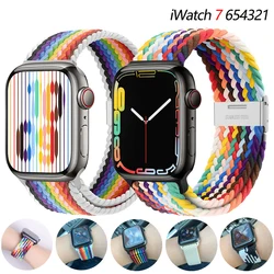 Braided Solo Loop For Apple watch band 45mm 44mm 40mm 41mm 42mm 38mm Elastic Nylon belt bracelet iWatch serie 3 4 5 se 6 7 strap