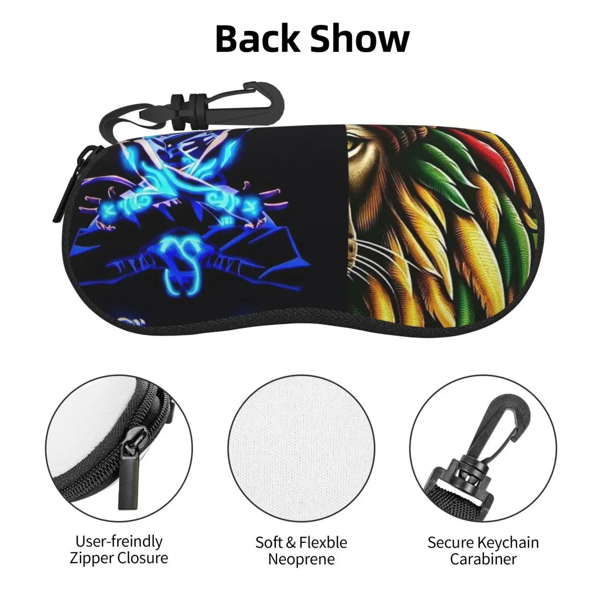 ラスタファリアン アマイキーナ レゲエ ラスタ ライオン ストリート スカリーズ シェル メガネケース プロテクター サングラスボックス 女性 男性 ソフト眼鏡バッグ