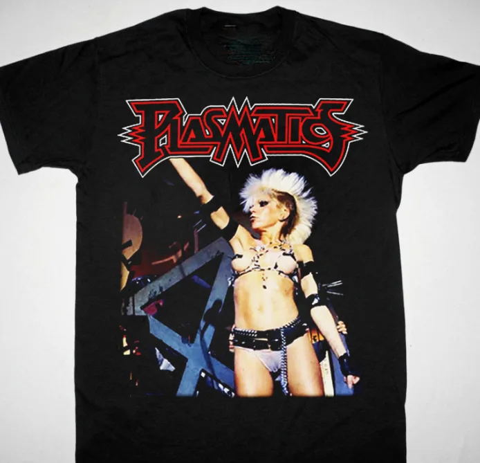 厚手のコットンTシャツ,vtg plasmatics wendy o williams,s 5xl,黒