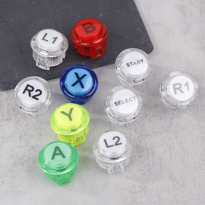 Clear Push Button A B X Y L1 L2 R1 R2 Select Start Game Controller Switch Neo Geo Arcade Console Joystick Diy Machine