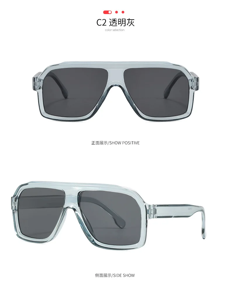 Neue Pilot Vintage Quadratische Sonnenbrille für Damen und Herren Rechteckige Sonnenbrillen Weibliche Brillen Sonnenbrillen für Männer und Frauen – Detail 13