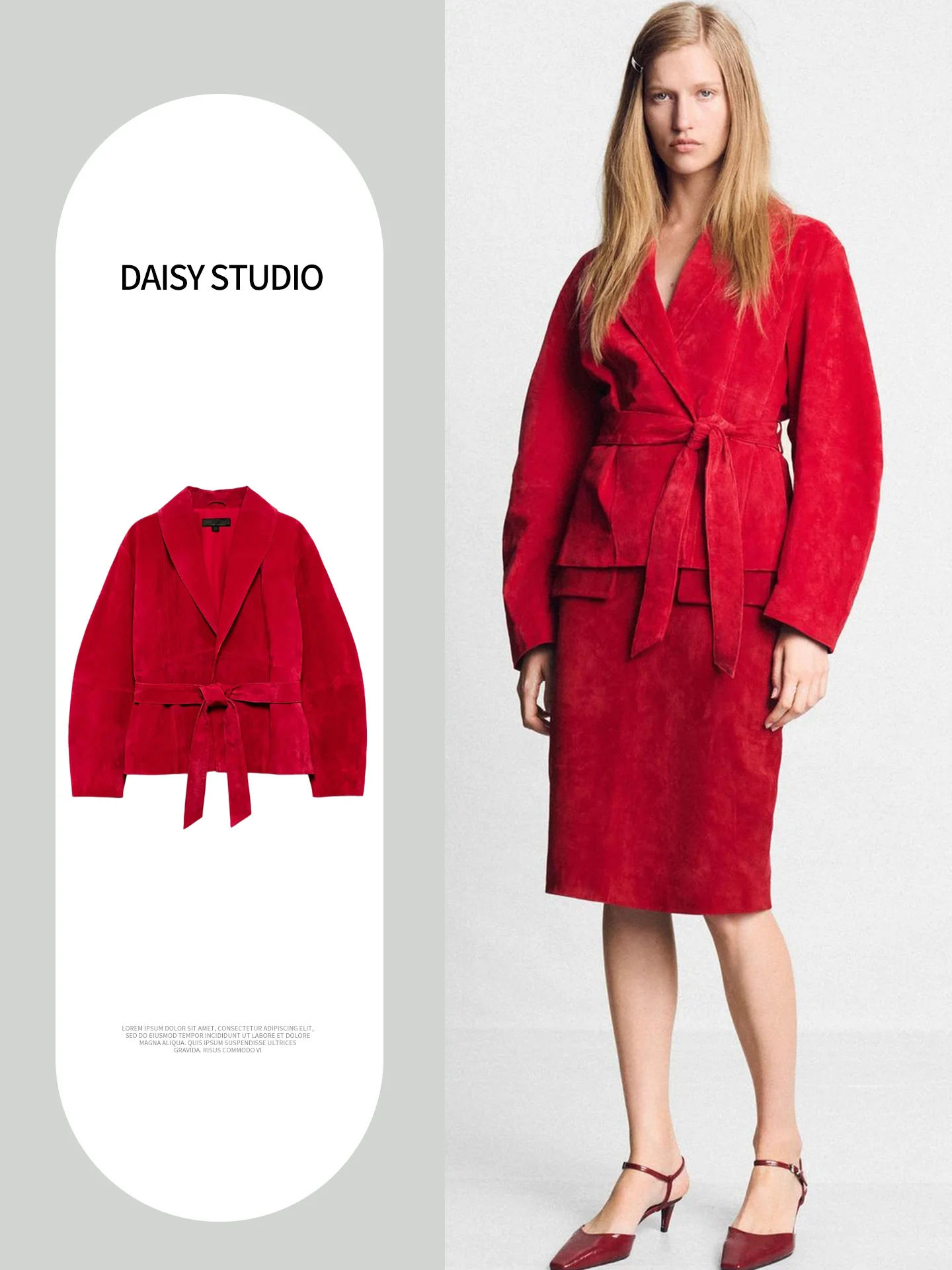 Fall New Arrival Women's Minimalist Long Sleeve Collared Belted Short Jacket Outerwear Casual Style Polyester Fiber