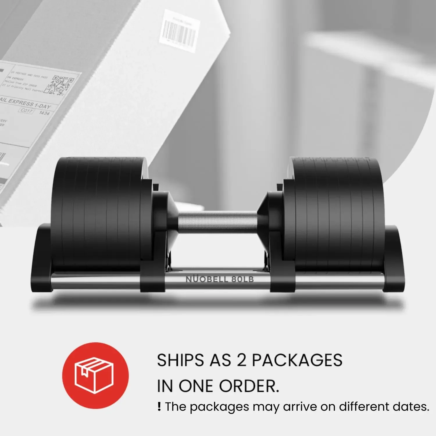 Adjustable Dumbbells Pair 5-80 lbs : the Adjustable Dumbbell Set to Replace 16 Sets of Dumbbells. Add Nuobell Dumbbells