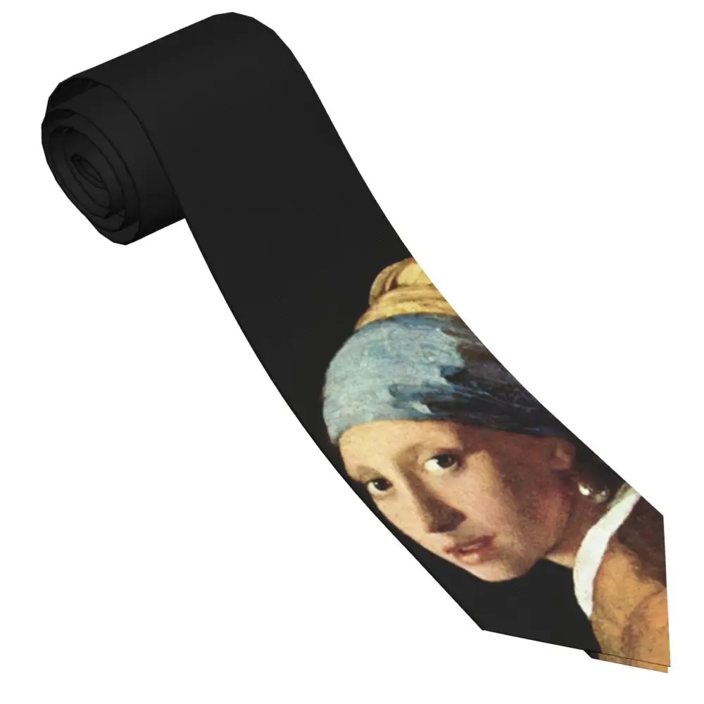 

Girl With A Pearl Earring Neckties Unisex Polyester 8 cm Neck Ties for Mens Fashion Narrow Accessories Business