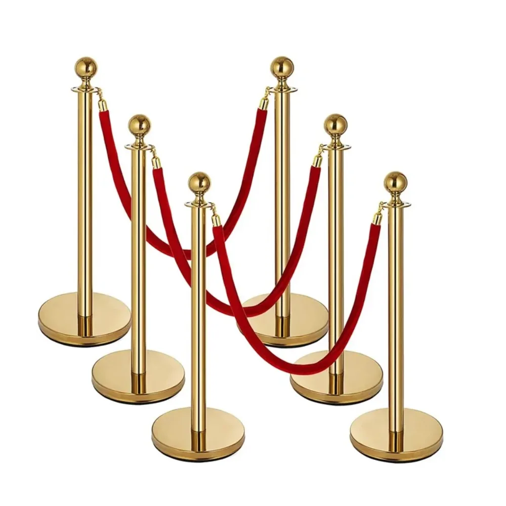 

2PC/set Traditional Event Party Award Carpet Velvet Hanging Railing Crowd Cont Barrier Stanchions Ropes Set