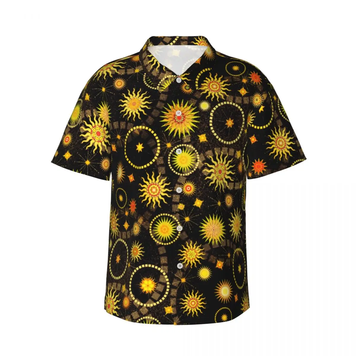 

Гавайская рубашка для отпуска, абстрактные солнцезащитные блузки с принтом золотых звезд, элегантные повседневные рубашки, мужская одежда с коротким рукавом в уличном стиле