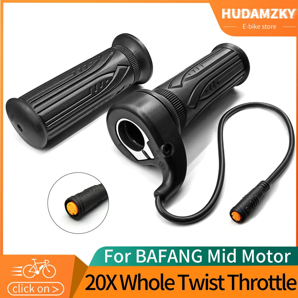 Ebike Twist 8FUN Throttle for BAFANG BBS01 BBS02 BBSHD Mid Drive Motor with 3pin Female Waterproof Connector Ebike Full Twist