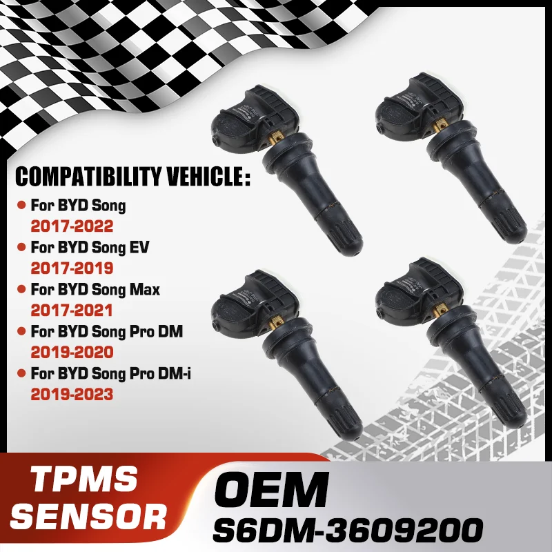 

1/4Pcs For BYD Song BYD Song EV BYD Song Max BYD Song Pro DM BYD Song Pro DM-i Car TPMS Car Tire Pressure Monitor Sensor System