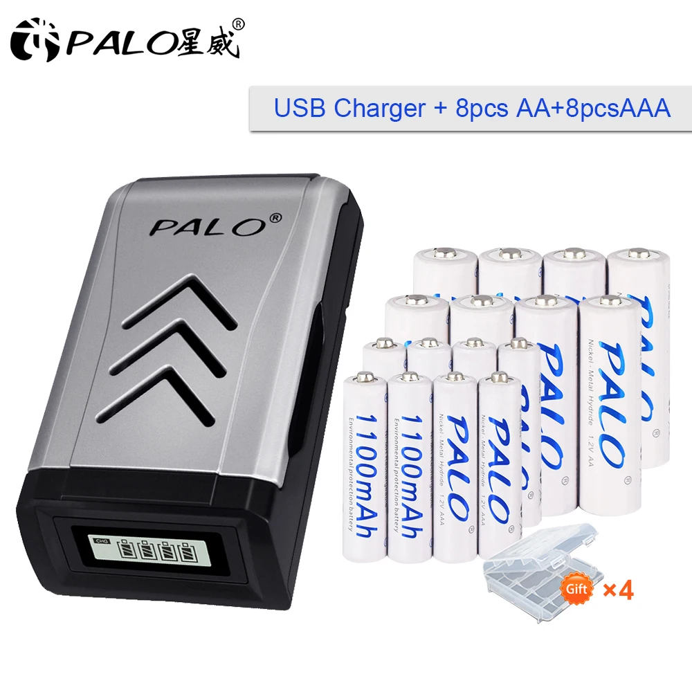

Зарядное устройство PALO для аккумуляторов AA, AAA, C, D, 1,2 в