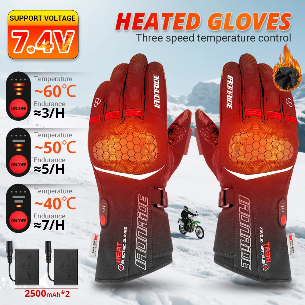 

Electric Heating Gloves Waterproof Skiing Gloves Cold-Proof Winter Heating Thermal Gloves USB Electric Motorcycle Heating Gloves