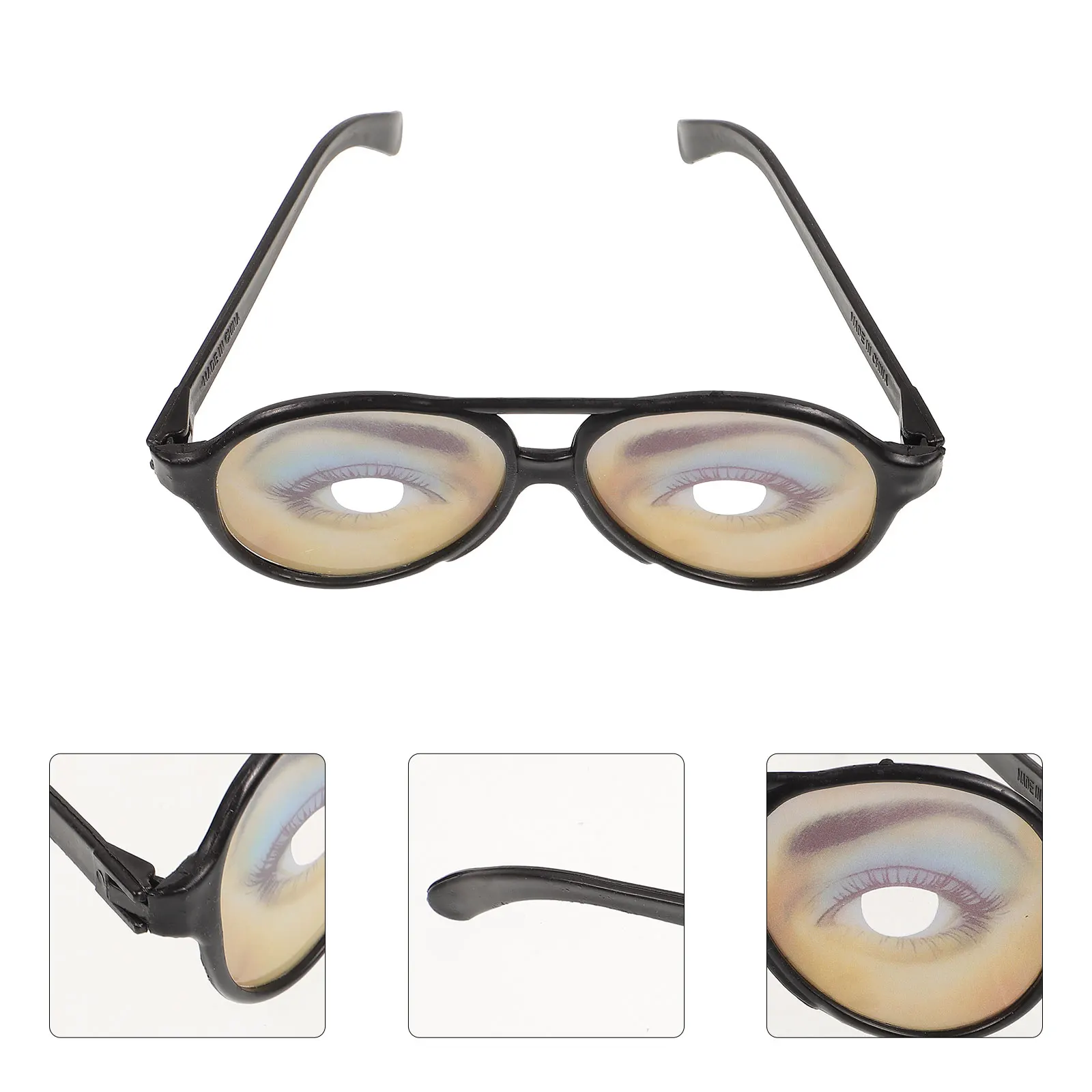 

1pcs Funny Glasses Lightweight Eyewear Big Frame Eye Shadow Eyelash Brow Props Party Tool prank