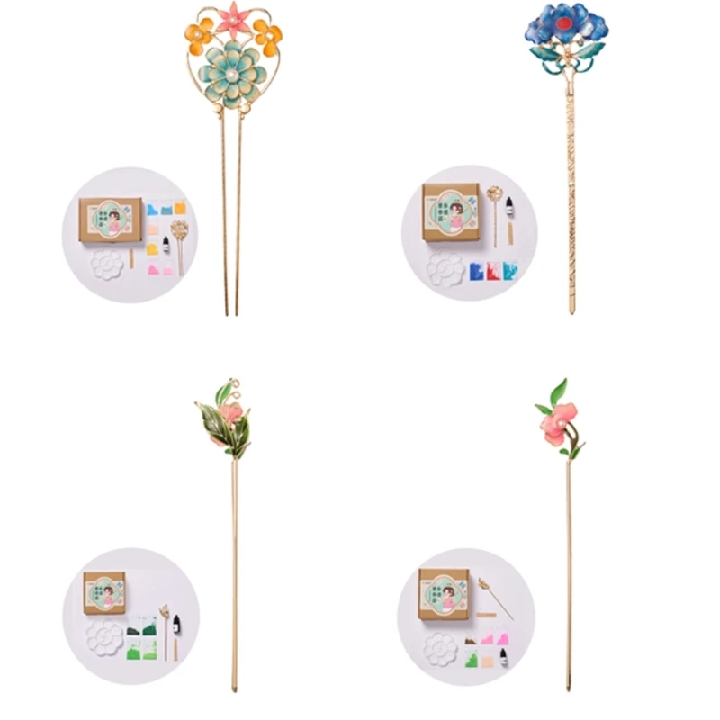 

Палочка для волос в древнем китайском стиле с цветком, палочки для еды, традиционная заколка для волос, традиционные блестящие