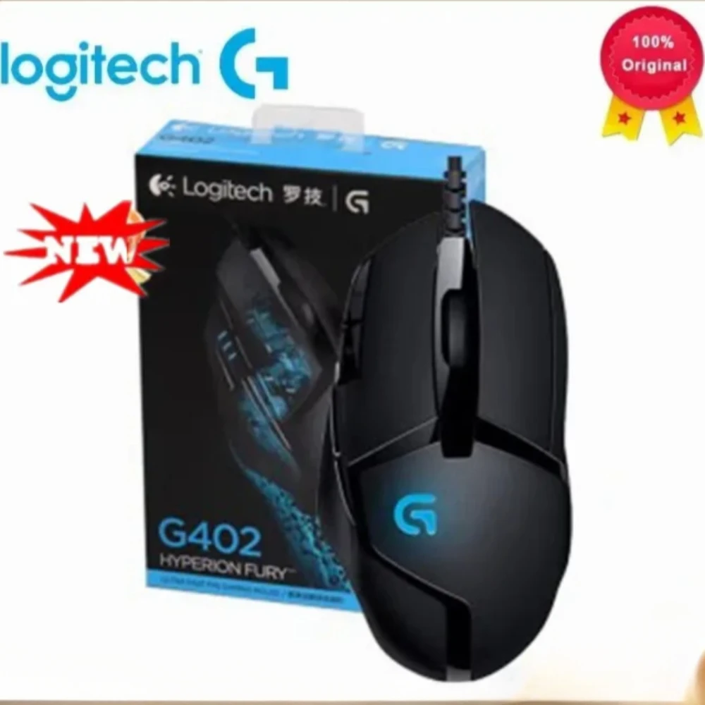 Logitech G402 Wired USB Gaming Mouse 4000DPI with Breathing Light for Competitive Gamers - Ergonomic Design for Comfortable Use