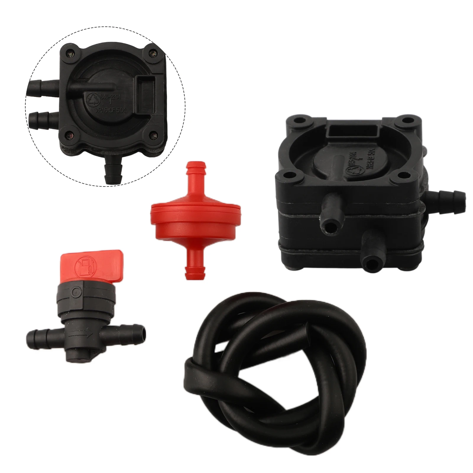 Replacement Fuel Pump Assembly for Tecumseh OHM120 For OHV Engines Includes Fuel Line Filter and Shut Off Valve