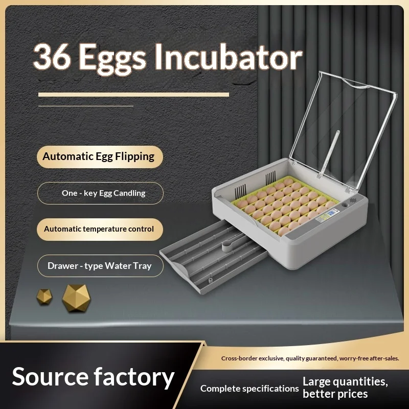 

36-Egg automatic incubator with drawer incubator, with automatic water addition, egg turning and temperature control functions