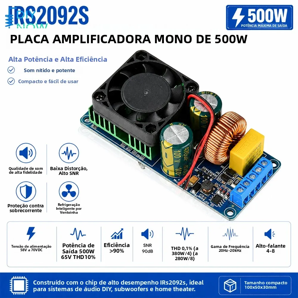 placa-amplificadora-mono-irs2092s-500w-modulo-de-Audio-digital-de-alta-potencia-com-design-duravel-para-sistemas-de-Audio-profissionais
