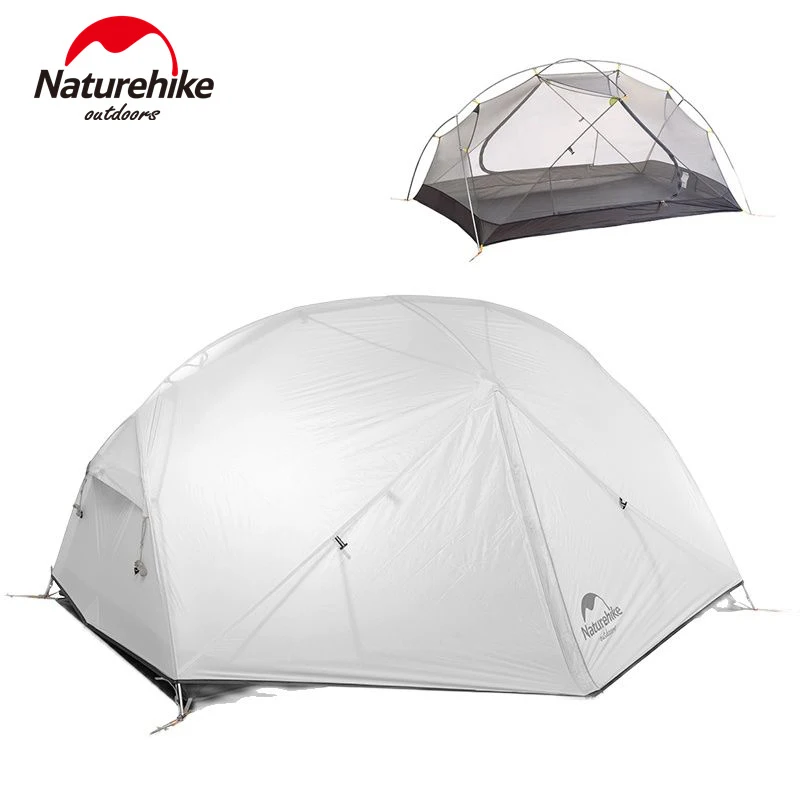 Naturehike Tent Mongar 2 Person Camping Tent Outdoor Ultralight 20D Nylon Tent Double Layer Waterproof Backpacking Camping Tent