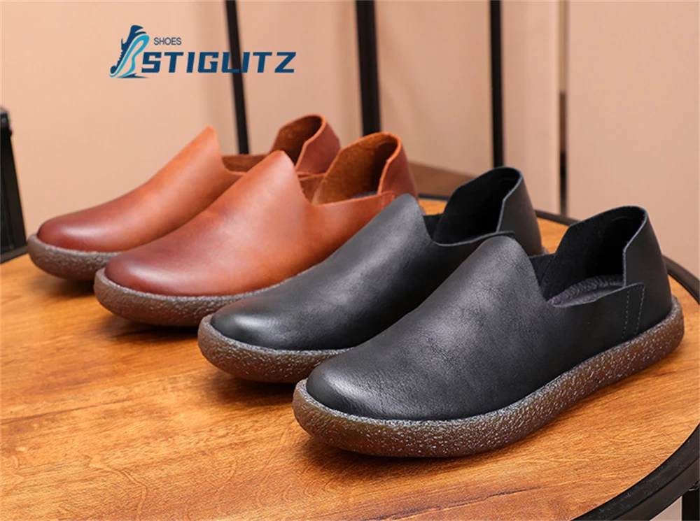 Nubuck Soft Sole Oxfords for Men Gradient Genuine Leather Slip On Loafers Men\'s Formal Oxford Shoes New Style Men\'s Casual Shoes