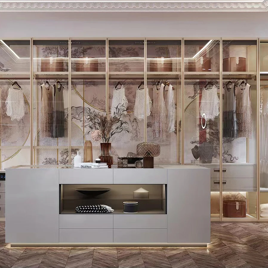 نظام خزانة مخصص لخزانة غرفة النوم، خزائن تخزين الملابس الحديثة، مجموعة منظم الأثاث، المشي في الخزانة