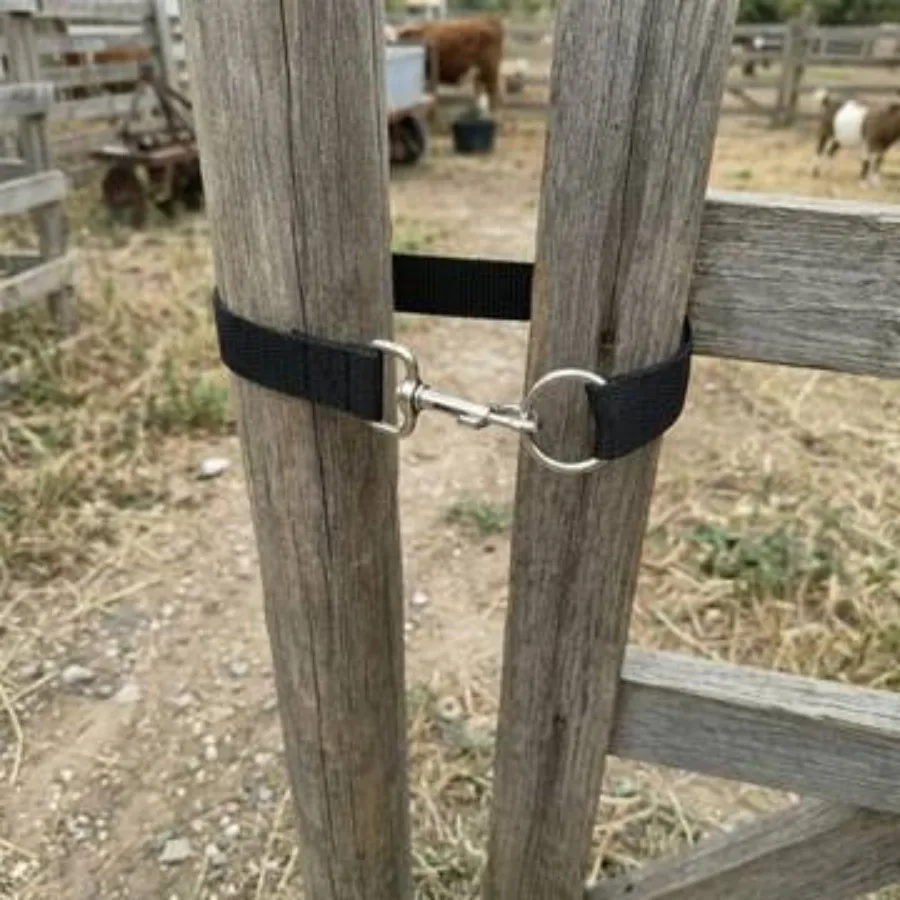50cm Thickened Nylon Farm Gate Latch Strap, Heavy Duty Fence Door Buckle Tie Loop, Durable Secure Fastener For Horse Cattle Sheep Barn Ranch Enclosure Gate Lock