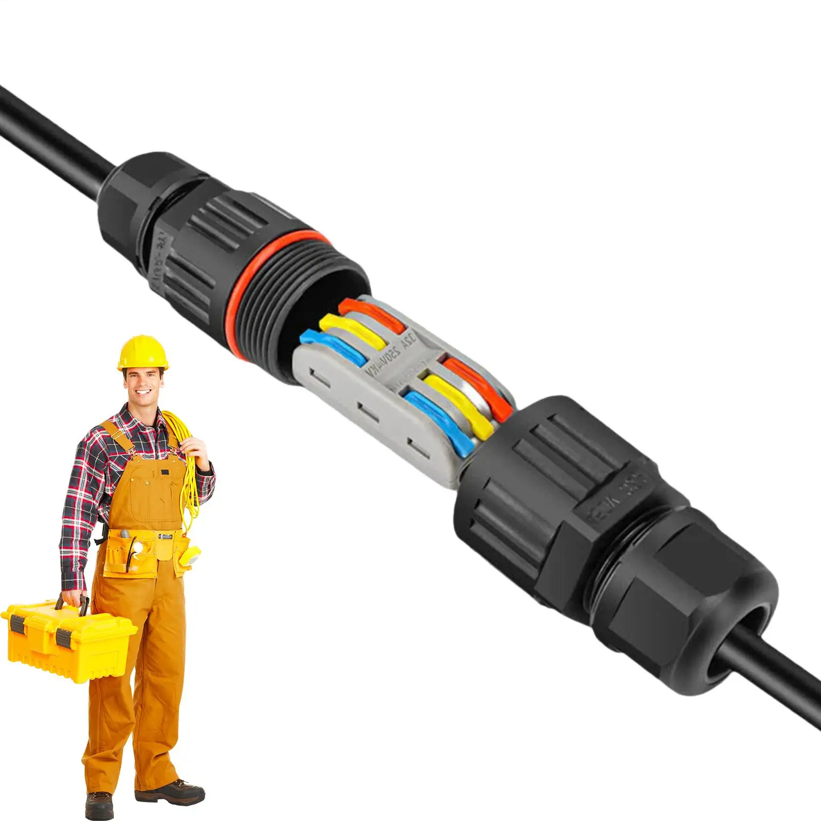 Waterproof Cable Connector Quick Connection 2 In 2 Out Electrical Terminal Adapter Wiring Harness Connector Cable Terminal Block