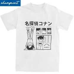 Streetwear Detective Conan Manga T Shirt Men Cotton Short Sleeve Round Neck Top Tee