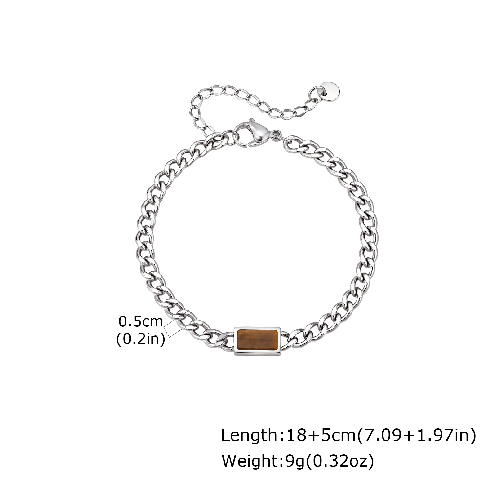 Trendiges Herrenarmband, kubanisches Kettenarmband aus Edelstahl, Schmuckgeschenk für Ehemann, BBF, Sohn