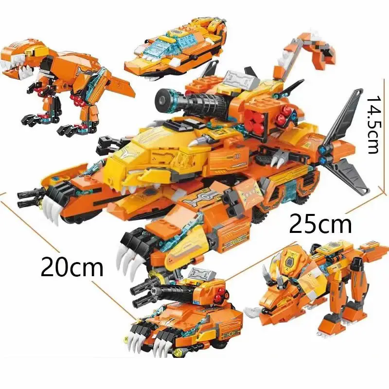 4IN1 QMAN 41311 Special Attack Tyrannosaurus Warrior  Building Blocks Kit Brick Model Kids Toys  Direct deformable body  988PCS