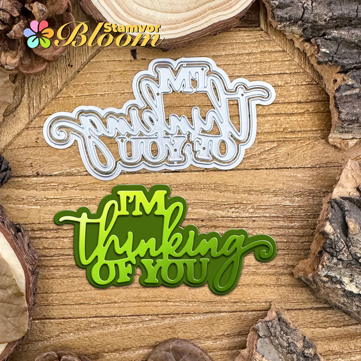 Schöne Schichten „I AM THINKING OF YOU“-Wörter-Titel, Metall-Stanzformen, Scrapbooking, dekorative Prägung