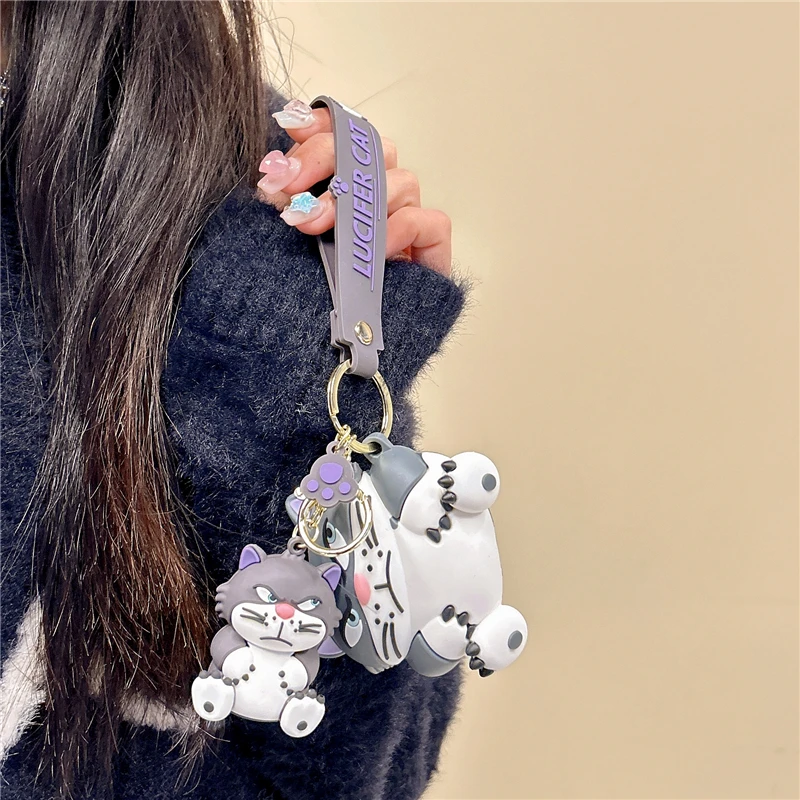 Cartoon Cinderella Cat Pendant for AirPods 1 2 3 Pro 2 Case IPhone Earphone Accessories Air Pod Silica Gel Stereoscopic Cover