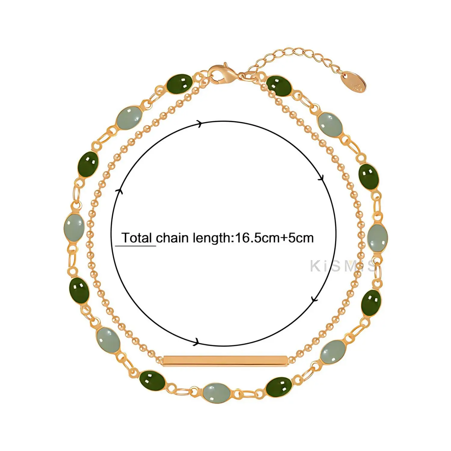 Vintage Zircon Bracelet for Women - Gold Color Beaded Chain, Double Layered Design, Adjustable Length - Elegant Accessory image 6