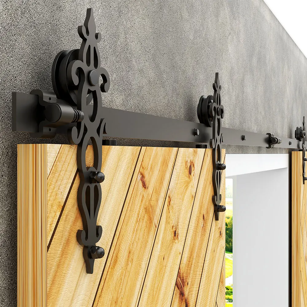 Ccjh-deslizante Kit Porta de Celeiro Hardware Heavy Duty Suave e Silencioso Fácil de Instalar Fit Painel Duplo Porta