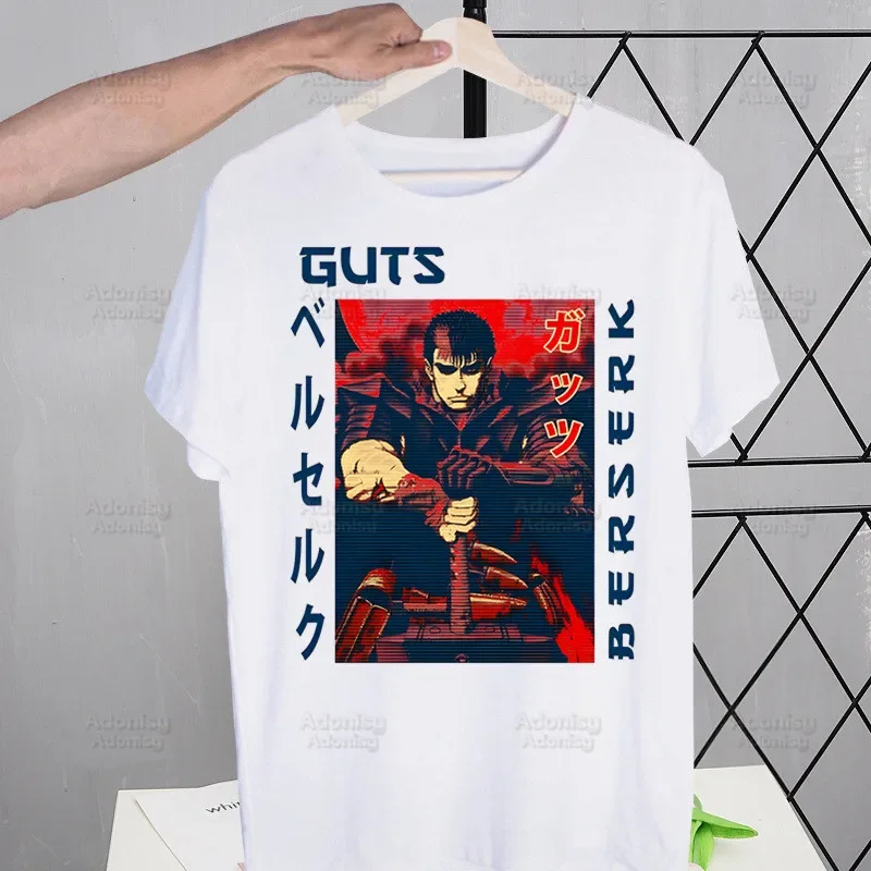 Berserk Griffith Guts Manga Harajuku Man T Shirts Japanese Anime Warrior Sword Men Tees Shirt Tops Design Short-Sleeved T Shirt