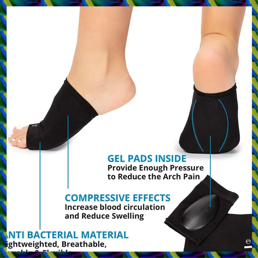 デイリーアーチサポートブレース 偏平足用 4ペア 足底筋膜炎サポートブレース - 圧縮アーチスリーブソックス