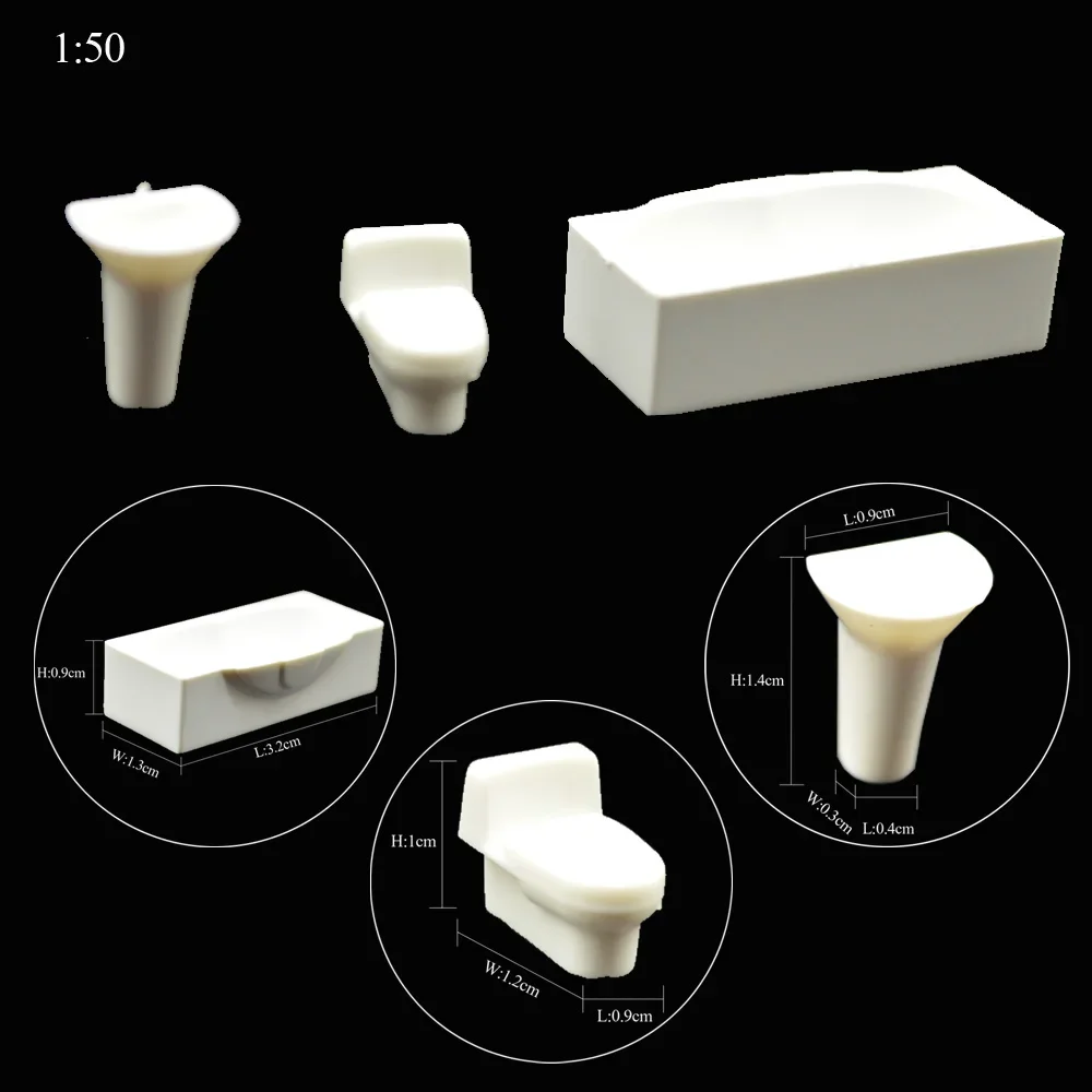 1/50 لتقوم بها بنفسك النمذجة مجموعات داخلية محاكاة ABS اللعب العمارة مواد البناء ديكورات منزلية ل Diorama 26 قطعة/الوحدة #5