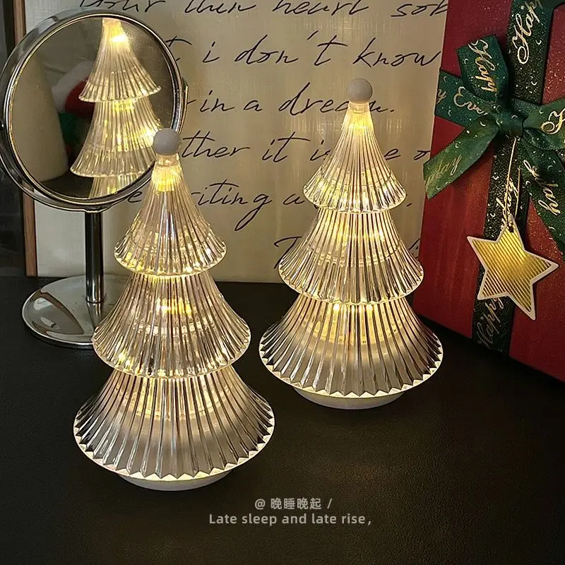 

Ins стиль хрустальное украшение для рождественской елки атмосфера свет орнамент настольная лампа Рождественское украшение ночник
