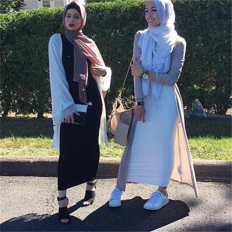 Women Fashion Muslim Long Pencil Skirt High Waist Stretch Cotton Maxi  Bodycon Skirts Muslim Maxi Arab Vestidos De Mujer Casual