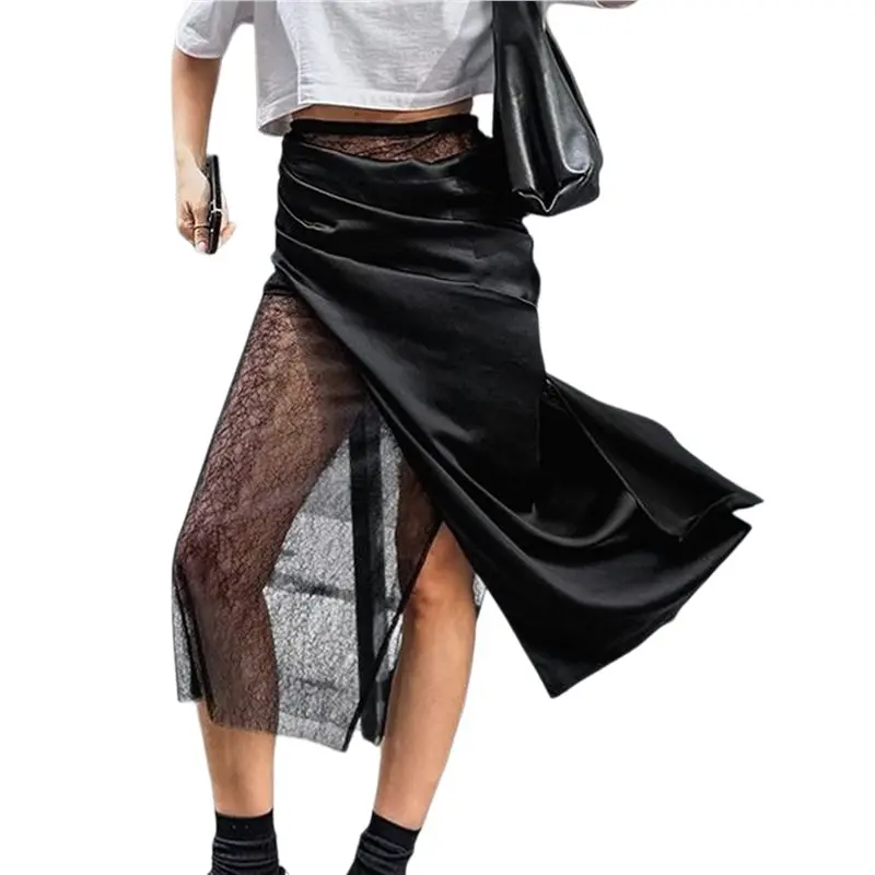 

Женская атласная юбка макси CYL: элегантная, с завышенной талией, драпировкой и эффектом «рыбий хвост», для повседневного и нарядного образа