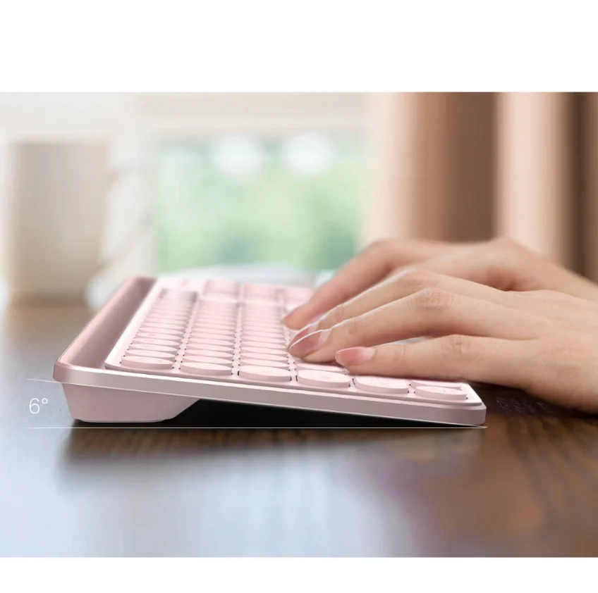 MIIW Wireless Dual Mode Keyboard Bluetooth 4.0 and 2.4GHz USB 102 Key Full Size Multi System Compatibility One Click Switching