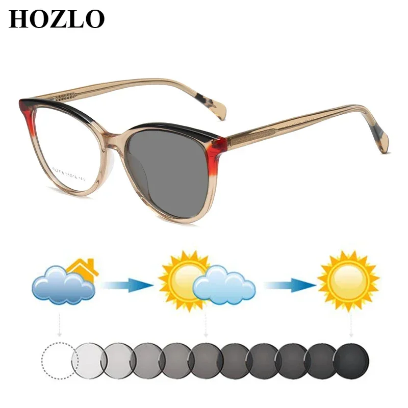 New Fashion Acetate Multicolors Women Photochromic Reading Sunglasses Men Hyperopia Spectacles Core-Inserting Leg Europe America