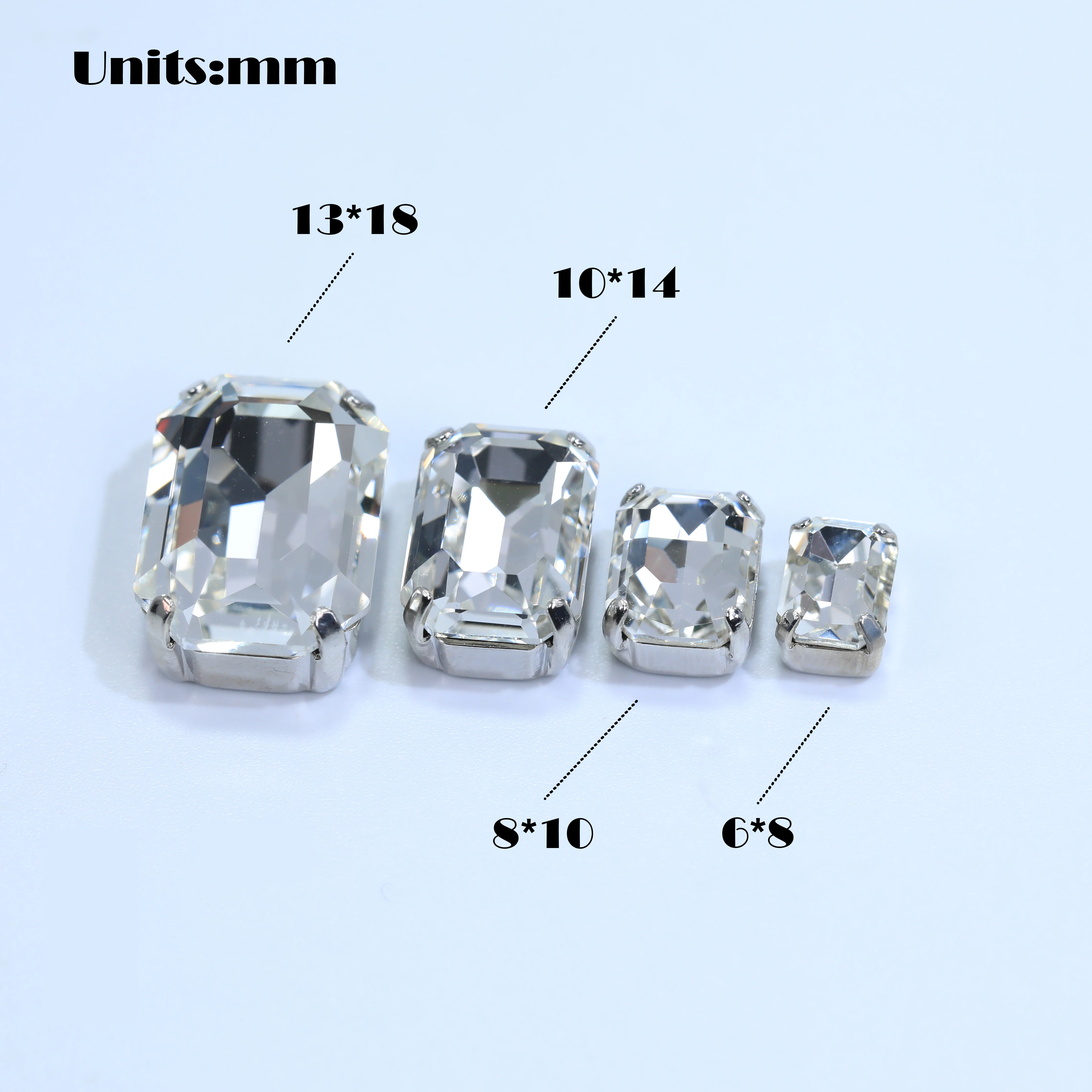 Achteckiger Zierstein, Strass-Achteck, Kristallstein, glänzender Glas-Zierstein für Taschen, Schuhe, Schmuck, DIY-Bastelzubehör – Detail 7