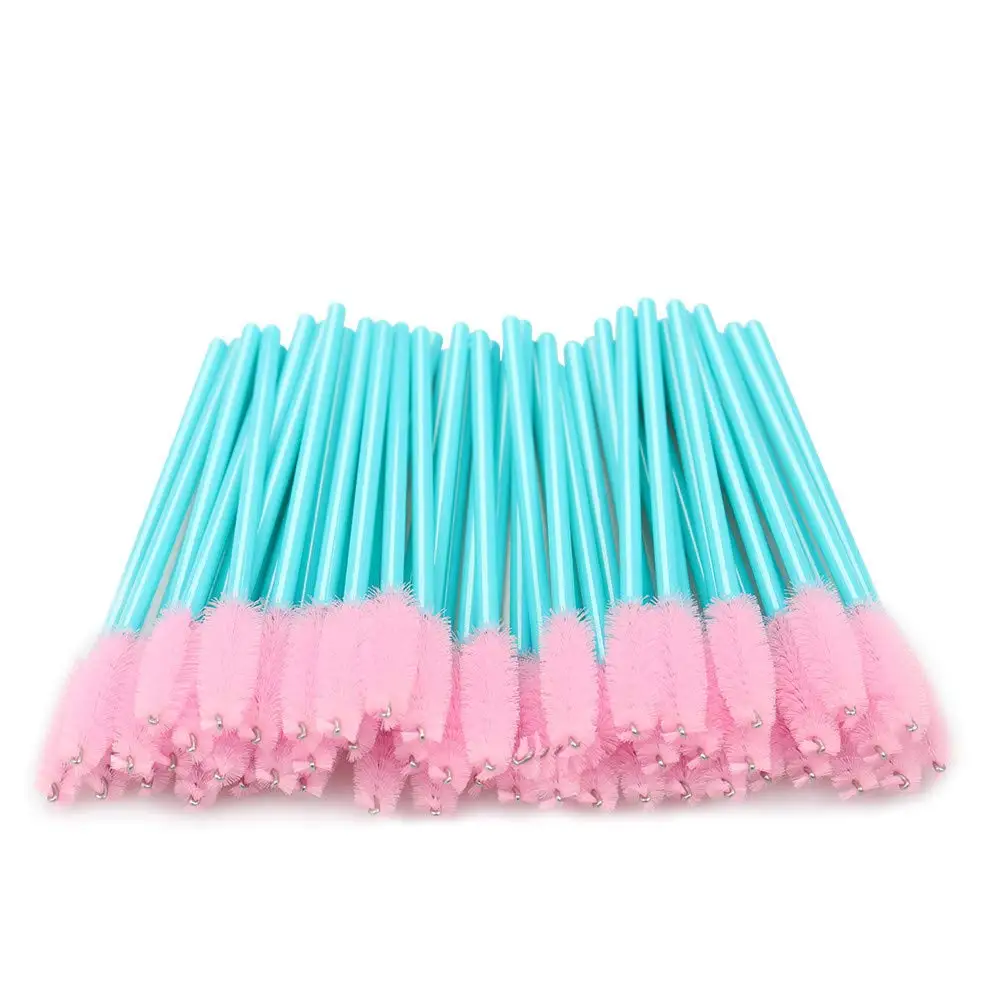300 Pack Disposable Mascara Wands, Eyelash Brushes for Extensions, Blue/Pink Makeup Brush Kit